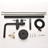 Freestanding Tub Filler with Handheld Shower Floor Mount Bathtub Faucet