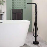 Freestanding Tub Filler with Handheld Shower Floor Mount Bathtub Faucet