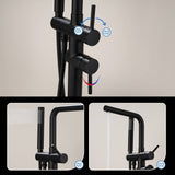 Freestanding Tub Filler with Handheld Shower Floor Mount Bathtub Faucet