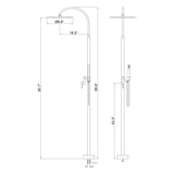 Freestanding 316 Stainless Steel Outdoor Shower with Rain Head and Hand Shower