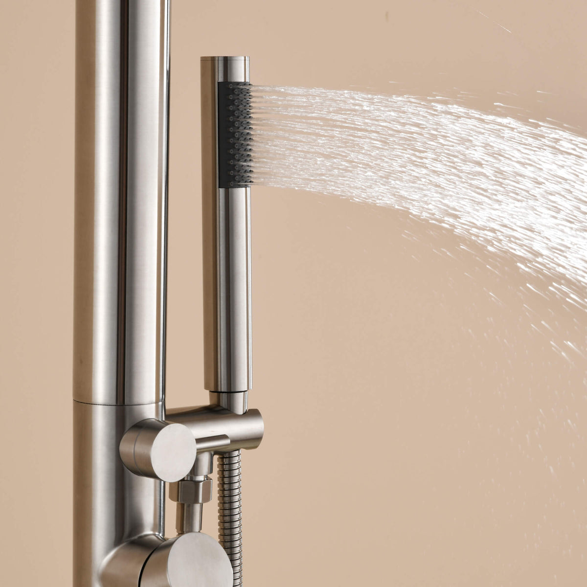 Freestanding 316 Stainless Steel Outdoor Shower with Rain Head and Hand Shower