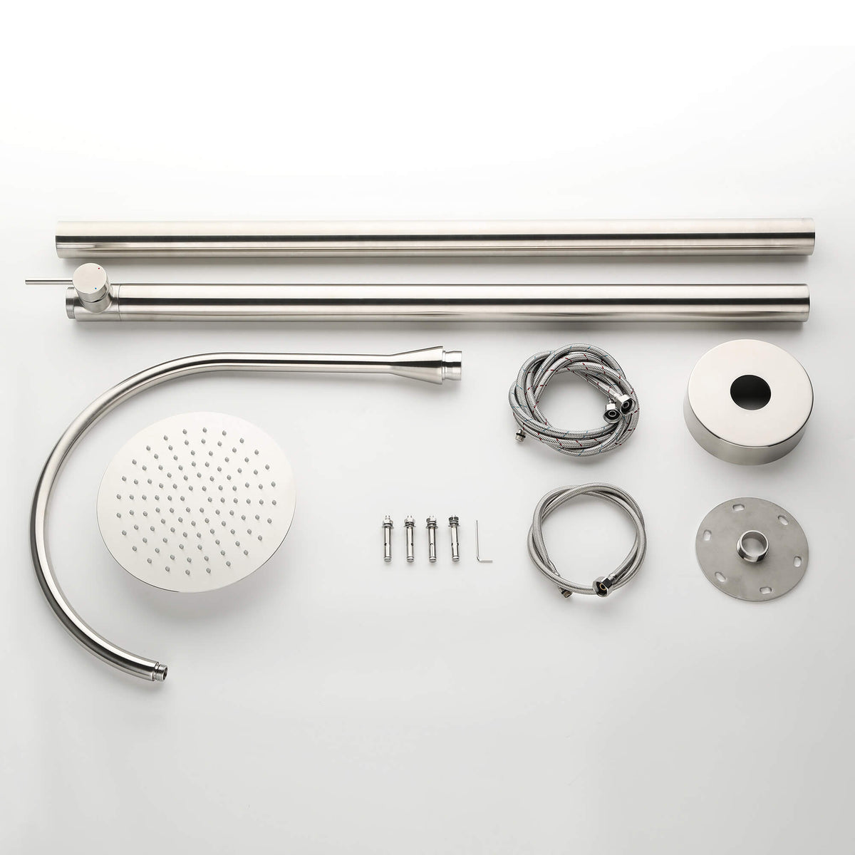 316 Stainless Steel Outdoor Shower Column Single-Function Freestanding Rain Shower for Pool, Garden & Beach