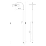 316 Stainless Steel Outdoor Shower Column Single-Function Freestanding Rain Shower for Pool, Garden & Beach