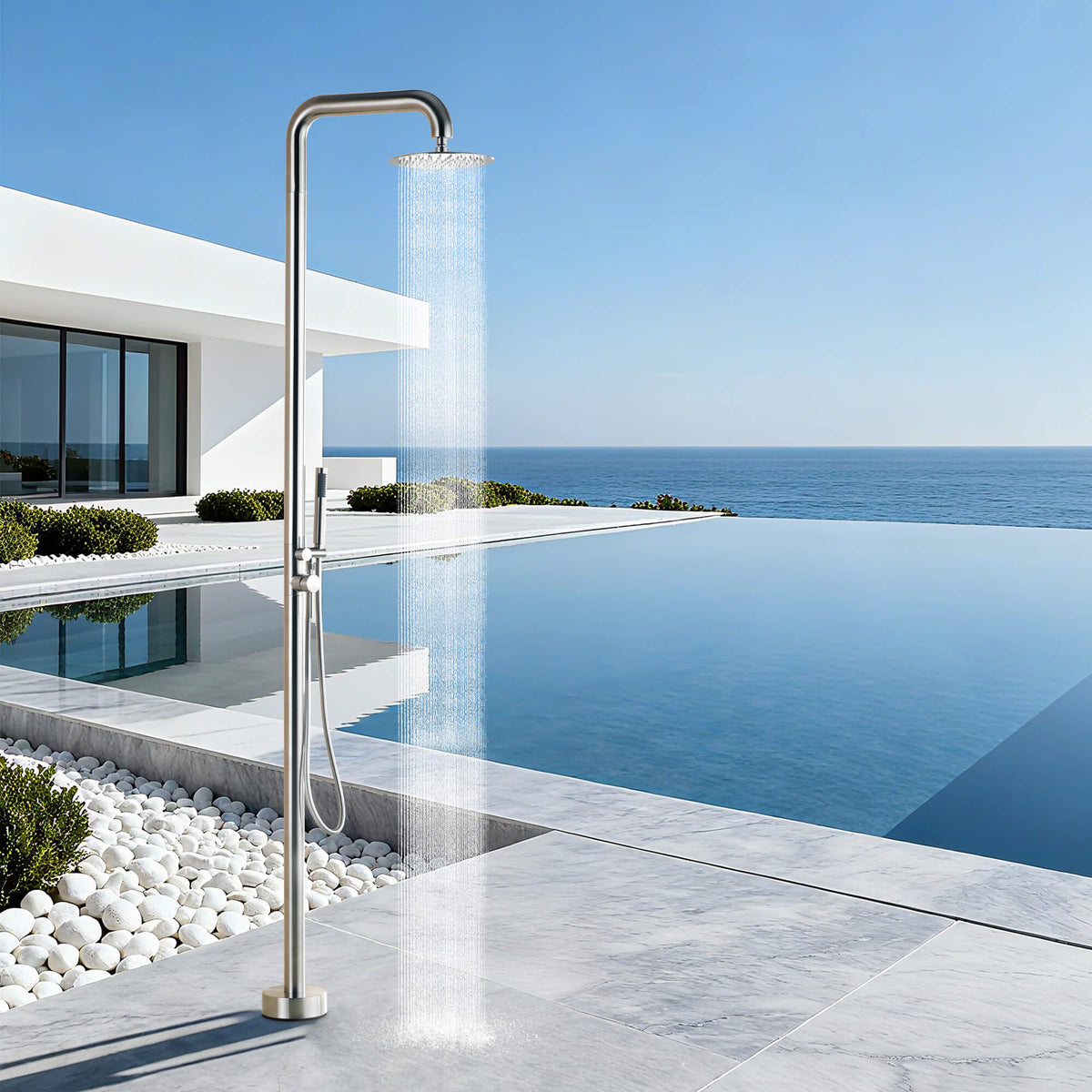 Luxury 316 Stainless Steel Outdoor Shower Column with Rain Head & Hand Shower