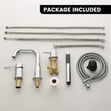 4-Hole Roman Tub Filler with Hand Shower Deck-Mounted Bathtub Faucet