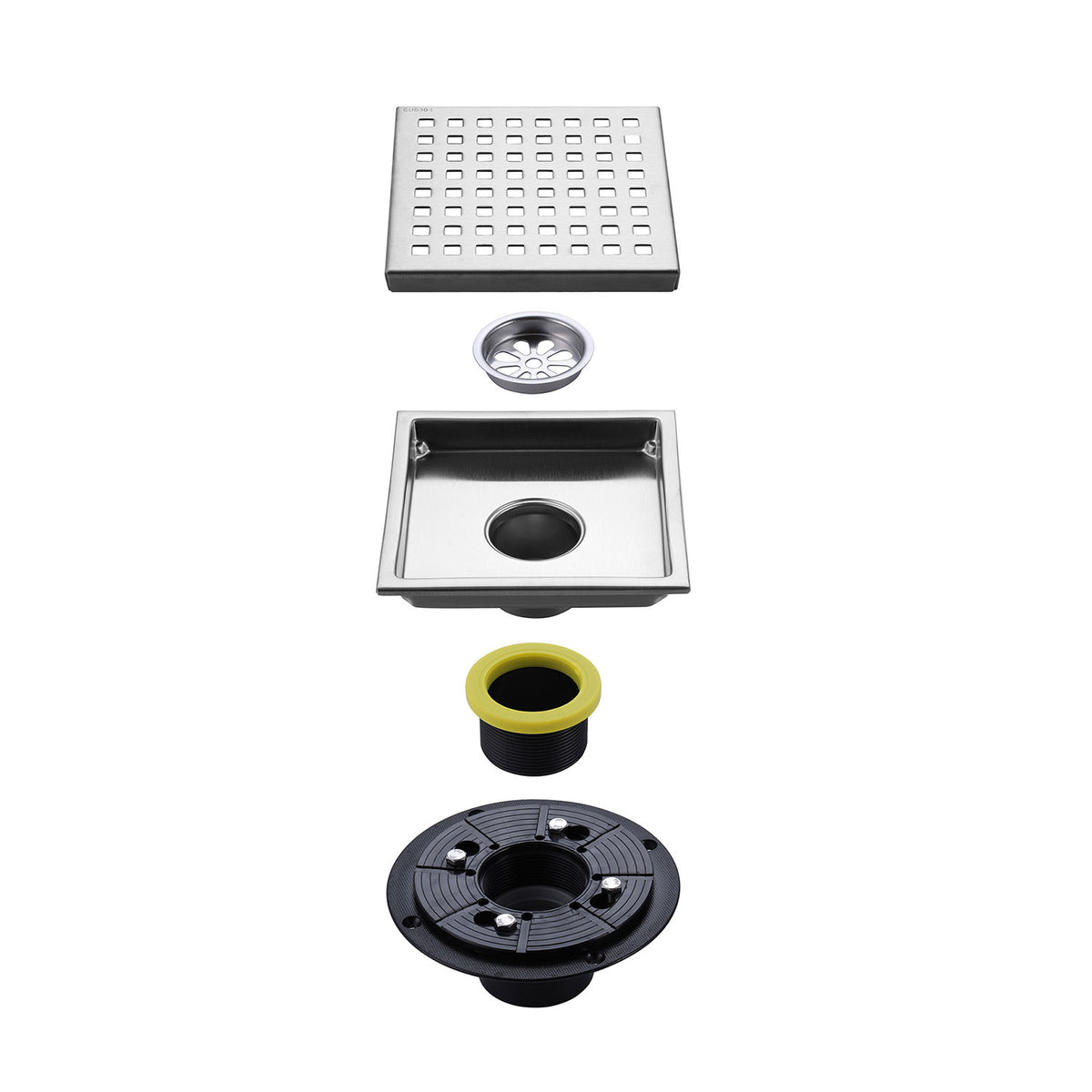 6-Inch Shower Drain with Removable Grid and Flange