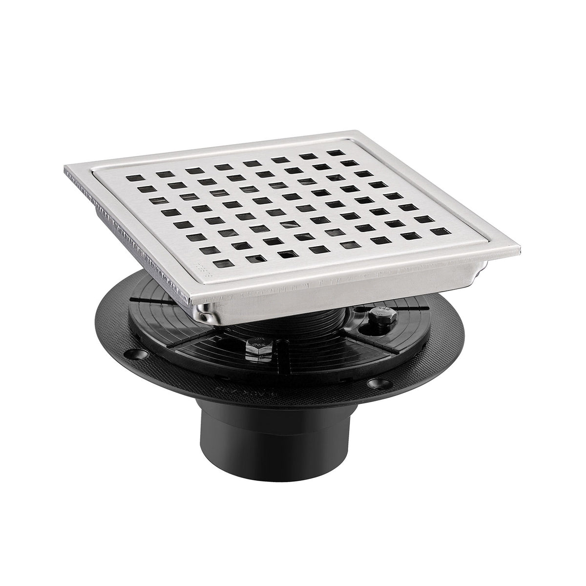 6-Inch Shower Drain with Removable Grid and Flange