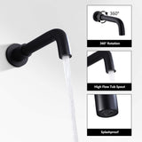 Wall-Mounted Tub Shower Kit with Spout and Triple Handle Controls