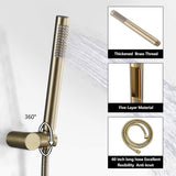 Wall Mount Rainfall Bathtub Shower System with Tub Spout Brushed Gold JK0299