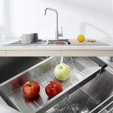 33-Inch Drop In Stainless Steel Kitchen Sink Single Bowl Workstation Sink