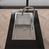 32" Brushed Finish Top-Mount Single Bowl Kitchen Sink