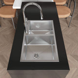 32" Top-Mount Kitchen Sink with Double Square Bowls