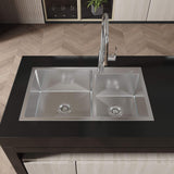 32" Top-Mount Kitchen Sink with Double Square Bowls