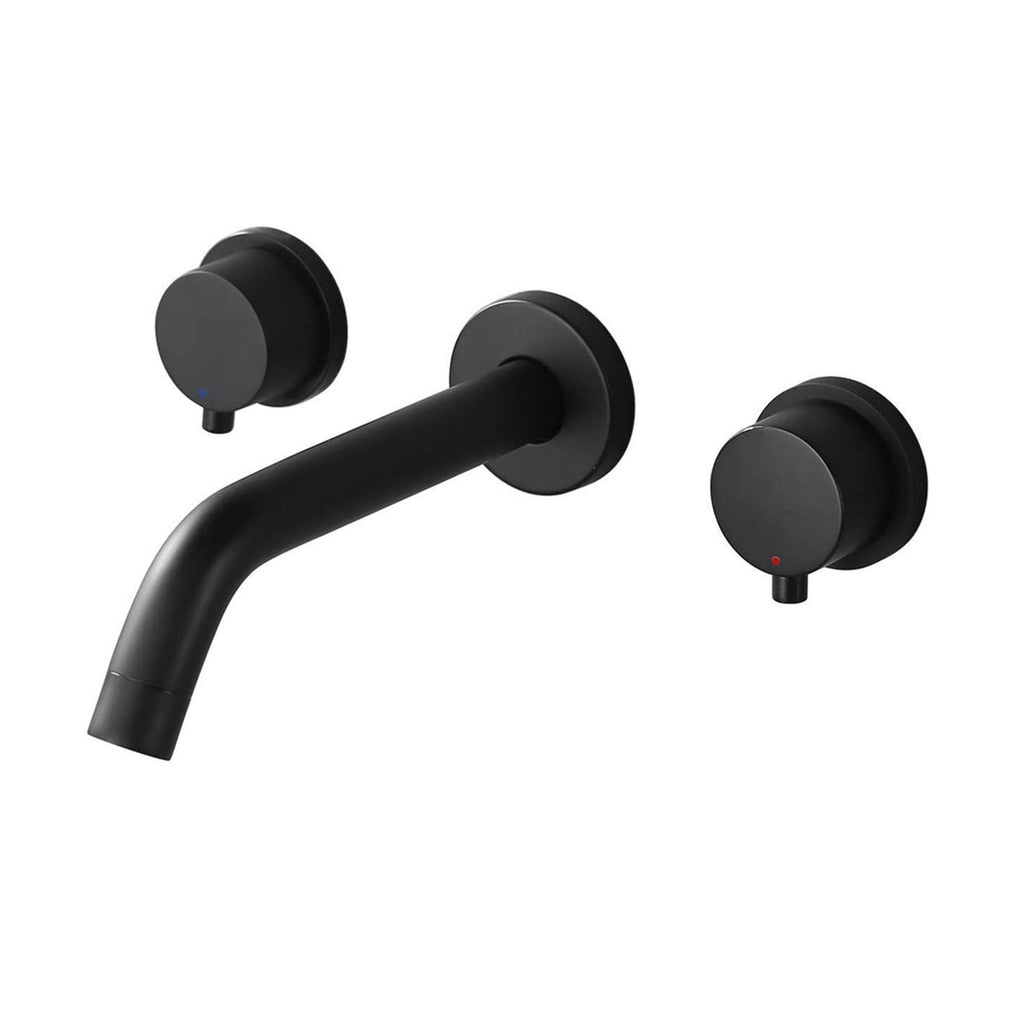 2-Handle Wall-Mounted Tap with Smooth Curved Spout