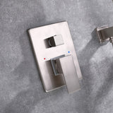 Wall-Mounted Bathtub Faucet with Hand Shower and Minimalist Control Panel