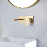 Solid Brass Wall-Mounted Bathroom Faucet with Single Handle