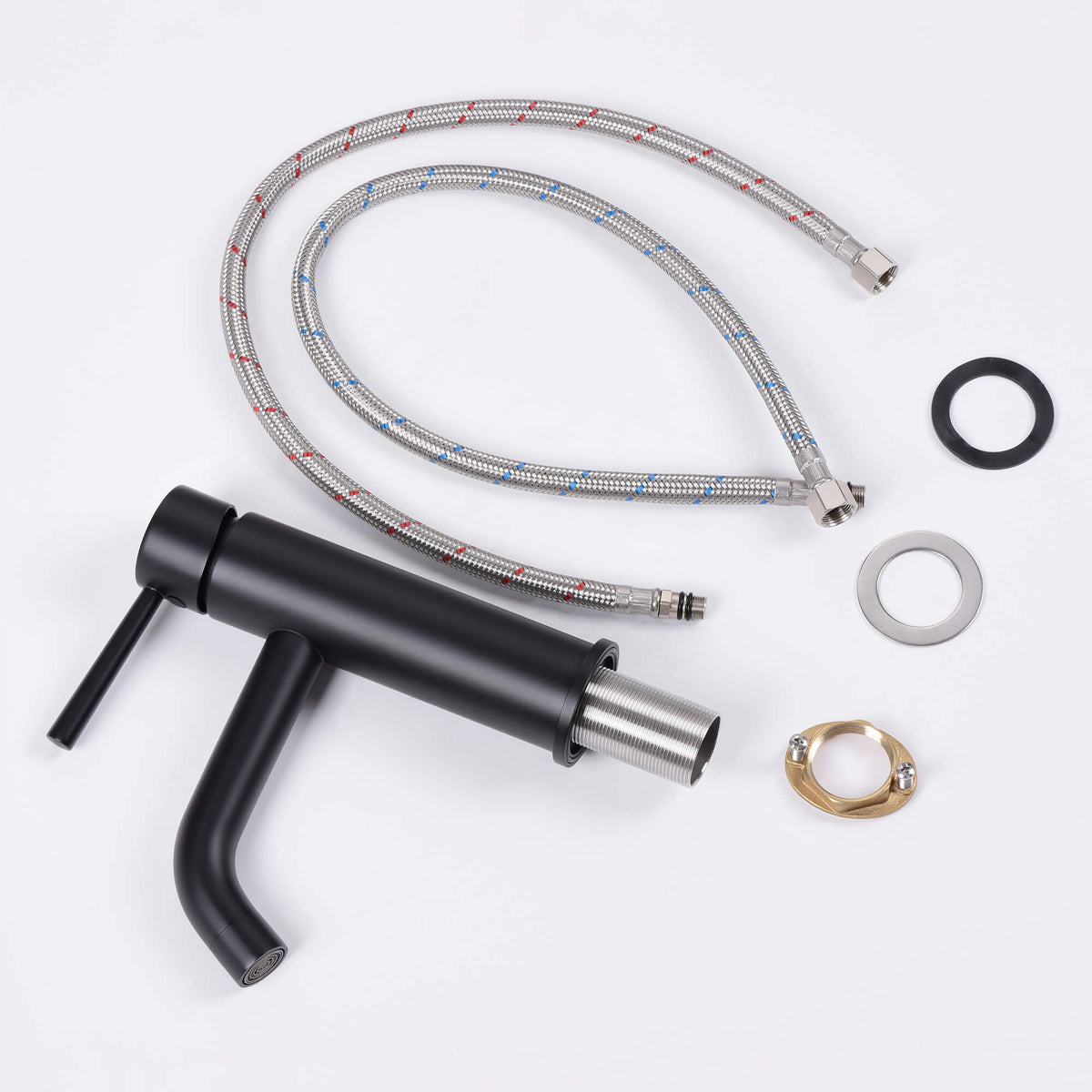 Minimalist Brass Bathroom Faucet Modern Single-Handle Tap