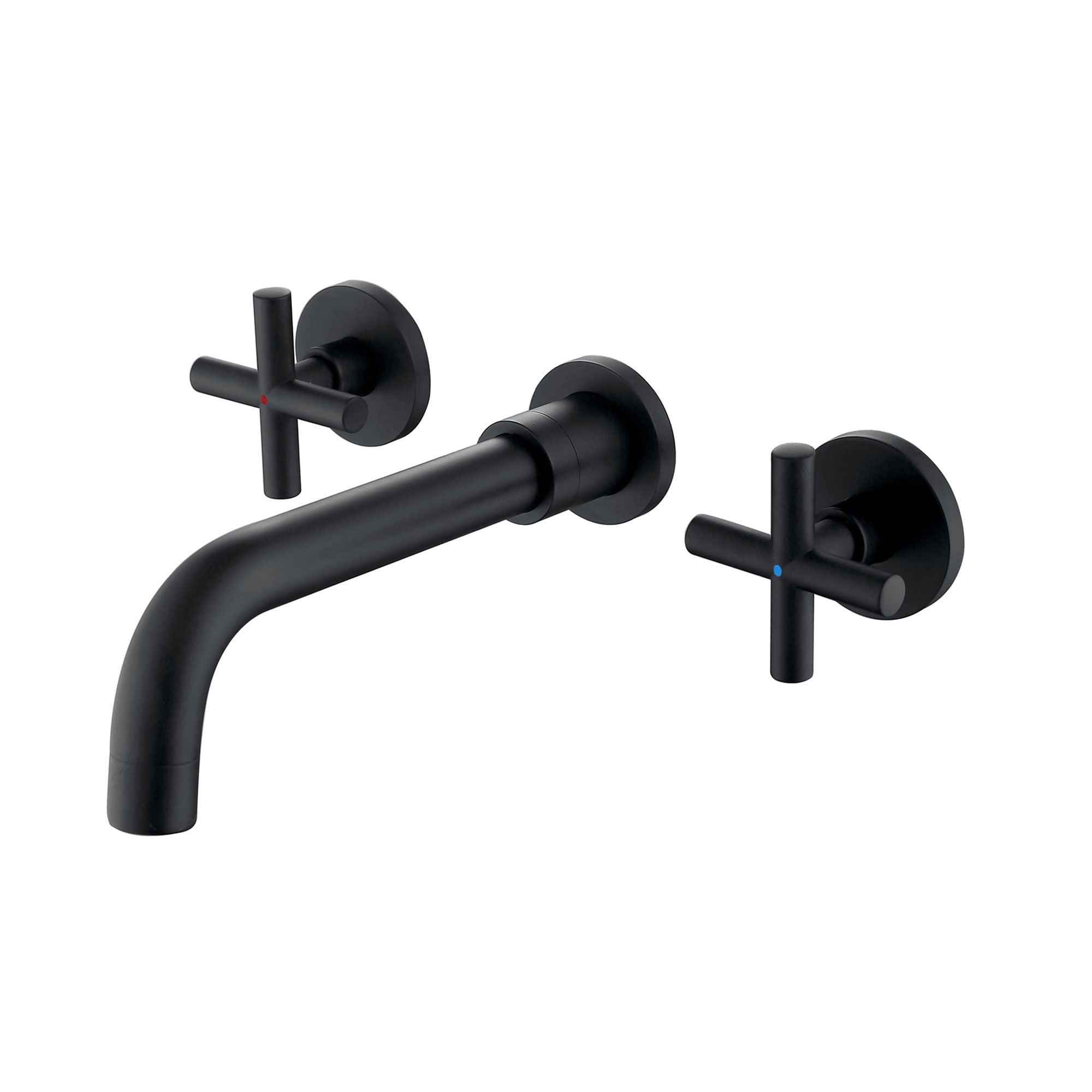 Wall-Mount Sink Faucet – Cross Handles & Extended Spout