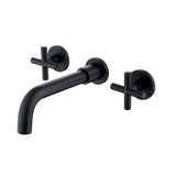 Cross Wall Mount Basin Mixer Solid Brass Bathroom Faucet Rough-in Valve Included