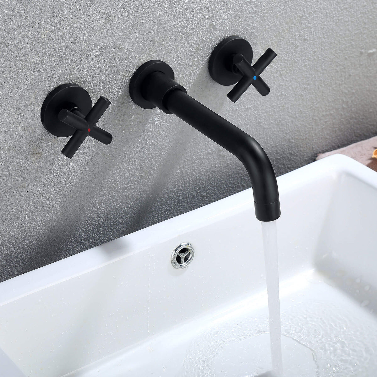 Wall-Mounted 8-Inch Basin Faucet with Cross Handles
