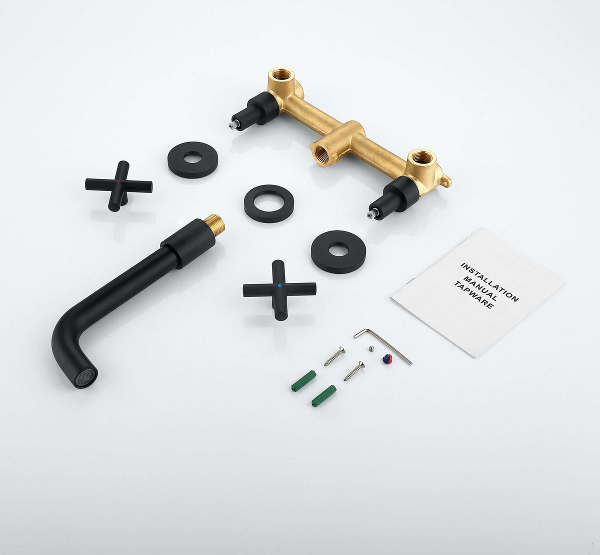 Wall-Mounted 8-Inch Basin Faucet with Cross Handles