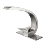 C-Shaped Sculptural Faucet with Open Lever Handle