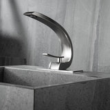 C-Shaped Sculptural Faucet with Open Lever Handle