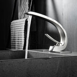 C-Shaped Sculptural Faucet with Open Lever Handle