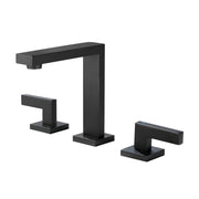 Matte Black 3-Hole Widespread Bathroom Faucet with Dual Handles