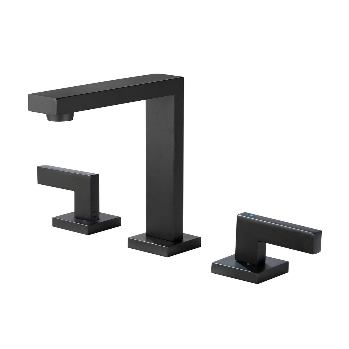 Matte Black 3-Hole Widespread Bathroom Faucet with Dual Handles