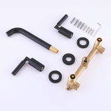Wall-Mounted Lavatory Faucet with Twin Levers and Arc Spout
