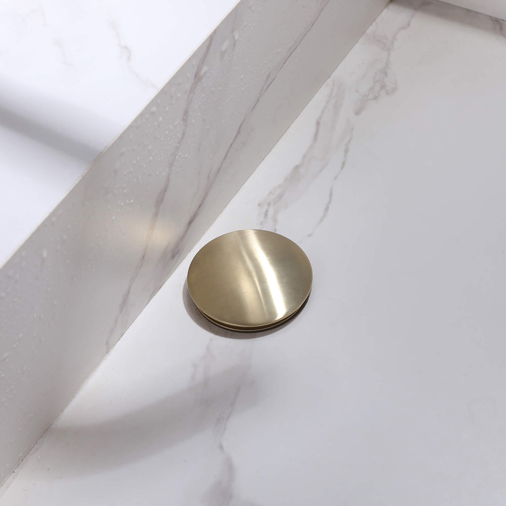Bathroom Sink Pop-Up Drain with Overflow Rust-Resistant Brass Construction