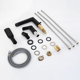 Deck-Mounted Bathtub Faucet with Compact Hand Shower and Single Lever