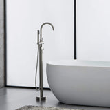 Freestanding Tub Filler with Handheld Shower Wand and Minimalist Design