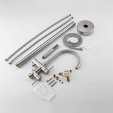 Freestanding Tub Filler with Handheld Shower Wand and Minimalist Design