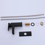 Matte Black Waterfall Bathroom Faucet with Deck Plate