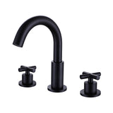3-Piece Faucet Set with Arched Spout and Cross Knobs