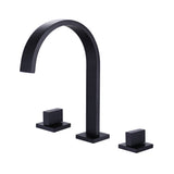 Matte Black 3 Hole Widespread Bathroom Sink Faucet Solid Brass RB0766