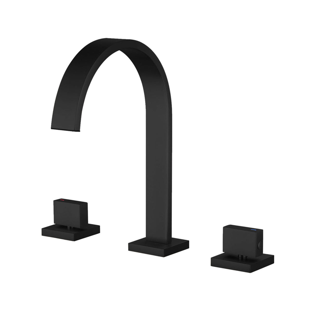 Widespread Bathroom Faucet with Square Spout and Dual Handles Solid Brass Sink Faucet