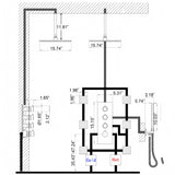 Ceiling-Mounted Thermostatic Shower with 6 Body Sprays