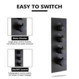 Ceiling-Mounted Thermostatic Shower with 6 Body Sprays