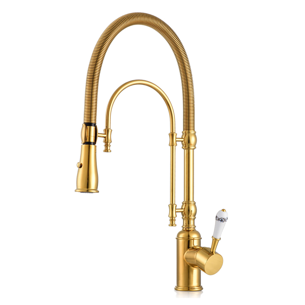 High Arc Pull-Down Kitchen Faucet with Swivel Spout and Single Handle