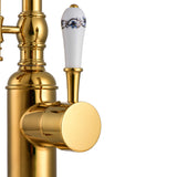 Kitchen Faucet with Sprayer Single Handle Brass Tap 360° Swivel Dual Spray Modes