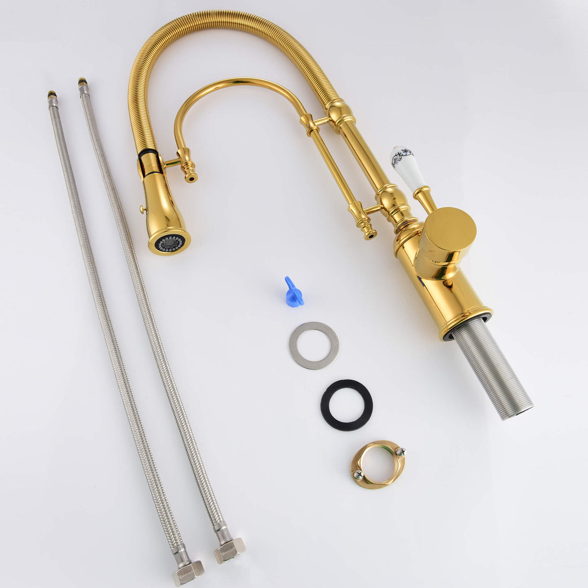 High Arc Pull-Down Kitchen Faucet with Swivel Spout and Single Handle
