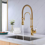 High Arc Pull Down Kitchen Faucet with Swivel Spout and Single Handle
