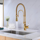 High Arc Pull Down Kitchen Faucet with Swivel Spout and Single Handle