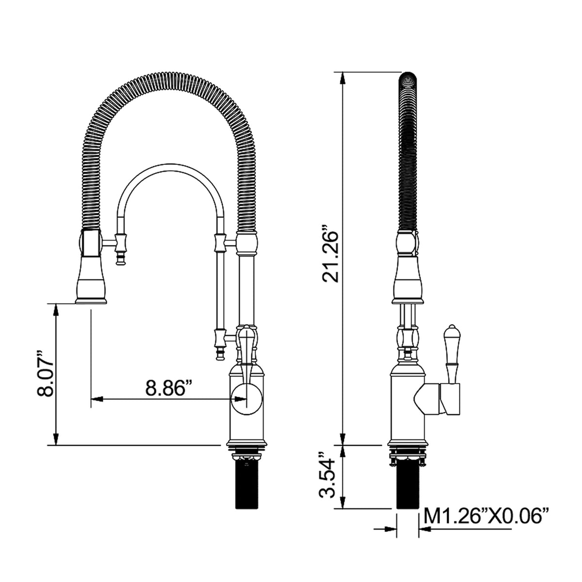 High Arc Pull-Down Kitchen Faucet with Swivel Spout and Single Handle