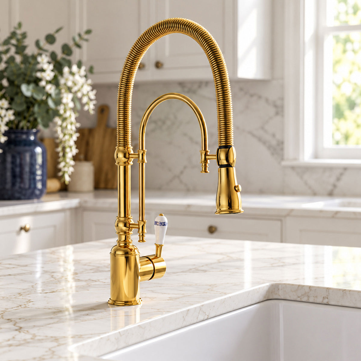 High Arc Pull-Down Kitchen Faucet with Swivel Spout and Single Handle