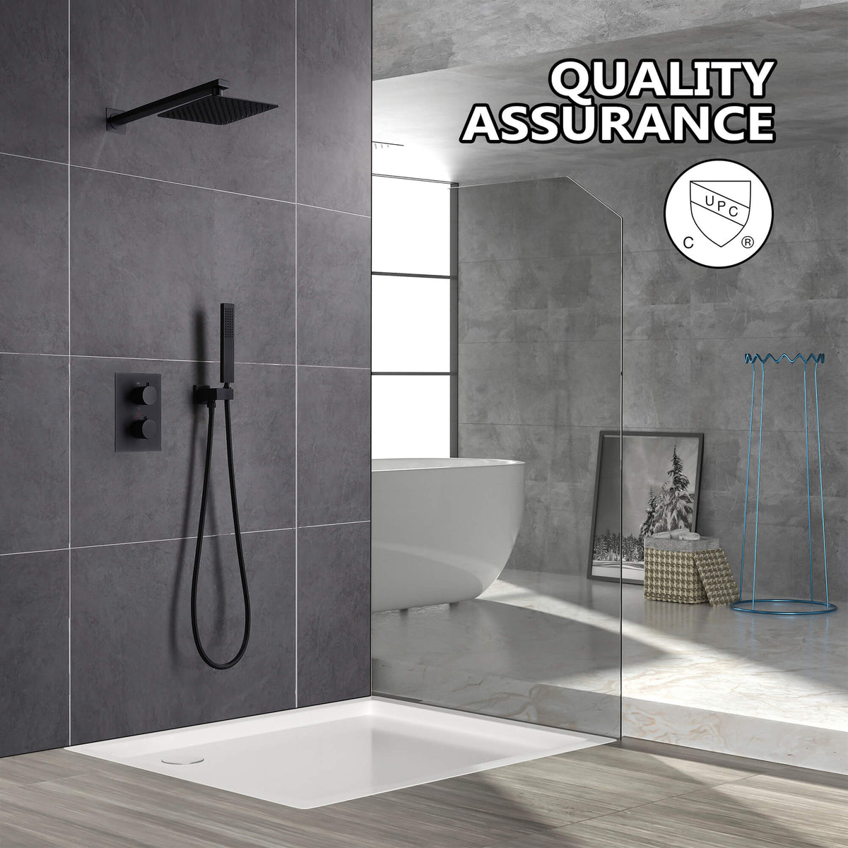 2-Function Concealed Thermostatic Shower System with 10-Inch Rain Shower