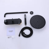 Matte Black Concealed Shower System with Rain Shower and Hand Shower